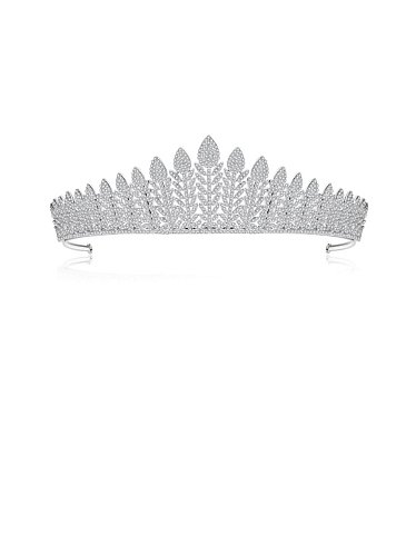 Kupferfarbene, geometrische, zierliche Braut-Hochzeits-Haar-Tiara mit Zirkonia