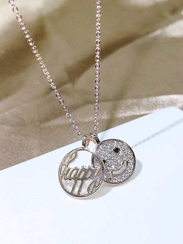 Brass Cubic Zirconia Round Dainty Necklace