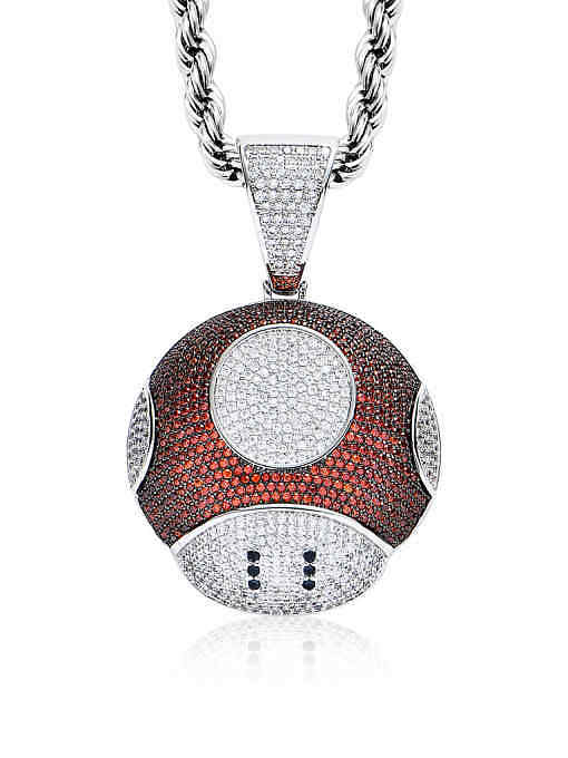 Brass Cubic Zirconia Round Hip Hop Necklace