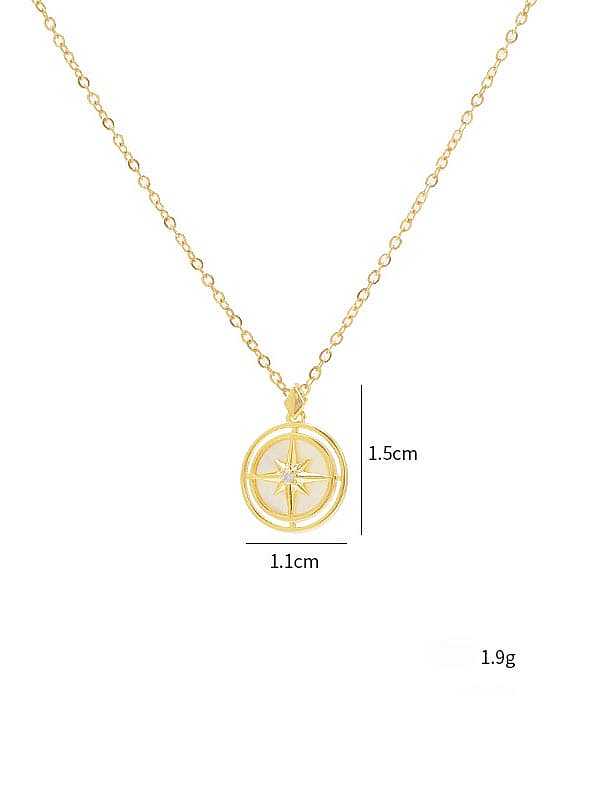 Brass Cubic Zirconia Round Dainty Necklace