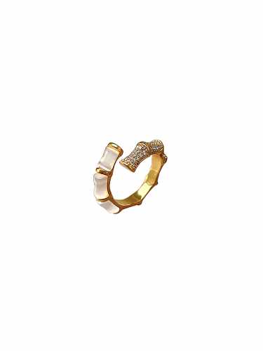 Brass Cubic Zirconia Geometric Dainty Ring