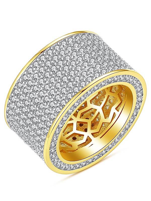 Brass Cubic Zirconia Round Luxury Band Ring