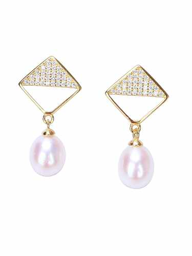 Perles de coquillage en laiton Boucles d'oreilles minimalistes géométriques