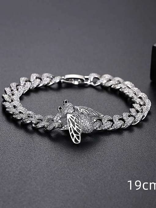 Bracelet à maillons tendance géométrique en laiton et oxyde de zirconium