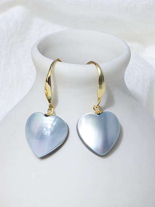 Brass Shell Minimalist Heart Earring and Necklace Set