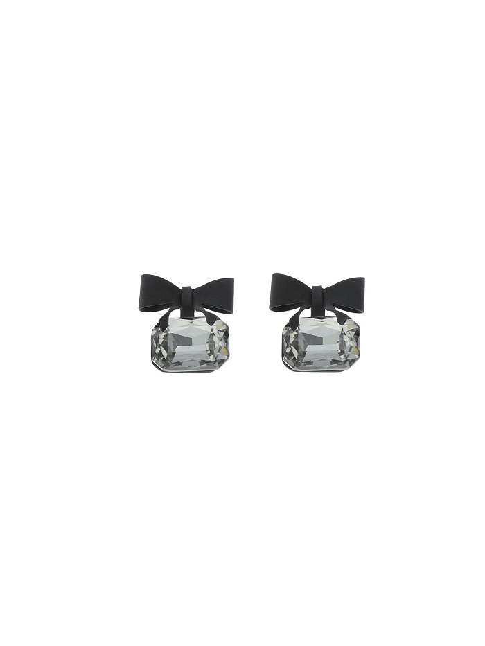 Brass Cubic Zirconia Bowknot Dainty Stud Earring