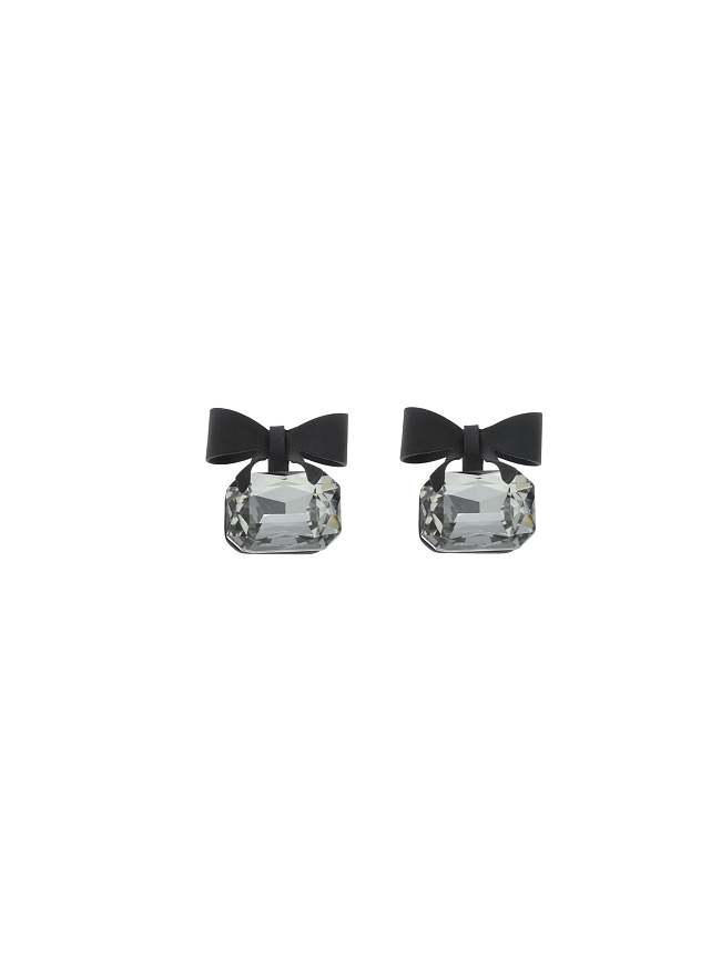 Brass Cubic Zirconia Bowknot Dainty Stud Earring