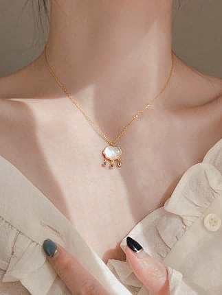 Brass Shell Tassel Dainty Necklace