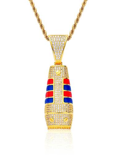 Brass Cubic Zirconia Shaver Hip Hop Necklace