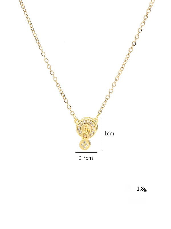 Brass Cubic Zirconia Geometric Dainty Necklace