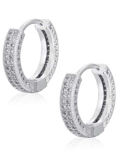 Brass Cubic Zirconia Round Dainty Cluster Earring