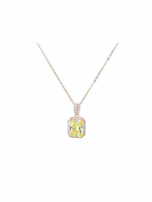 Brass Cubic Zirconia Geometric Dainty Necklace