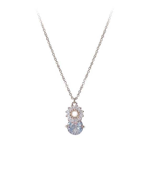 Collier Dainty Fleur en Laiton Cubic Zirconia