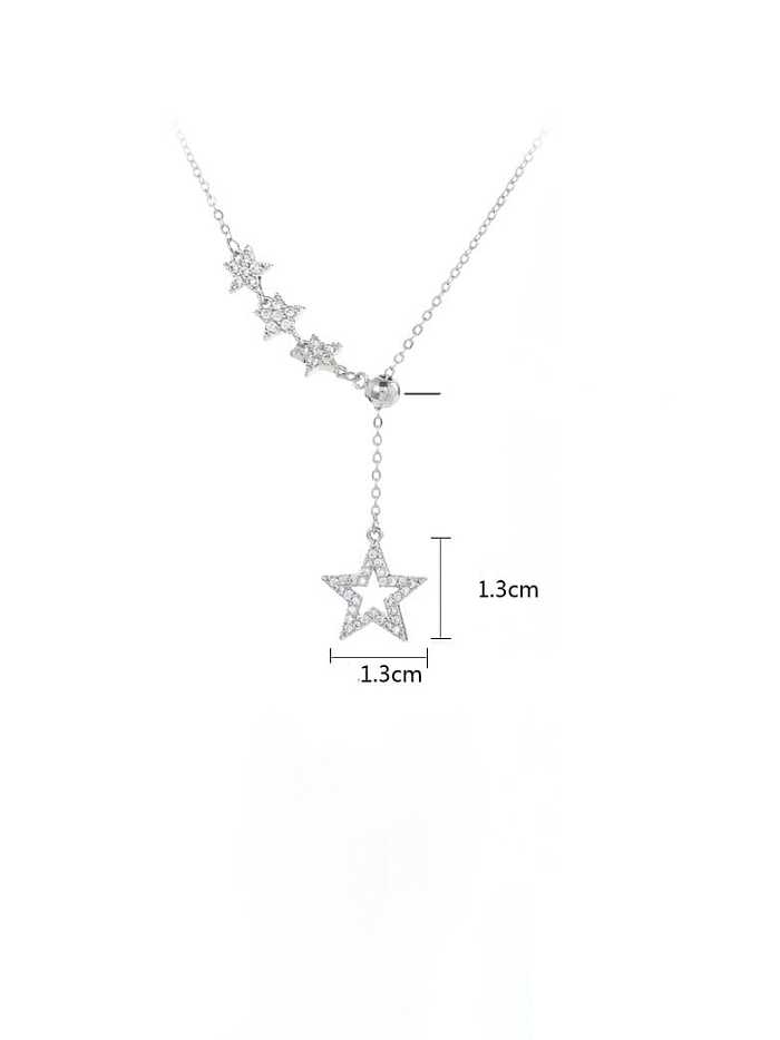 Brass Cubic Zirconia Star Dainty Necklace