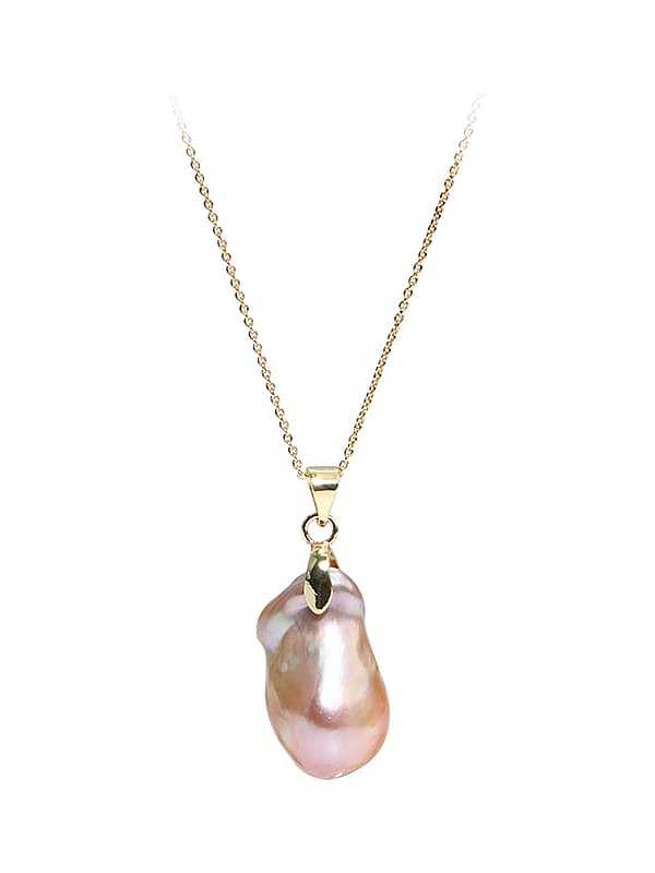 Colar vintage irregular de pérola de água doce de latão