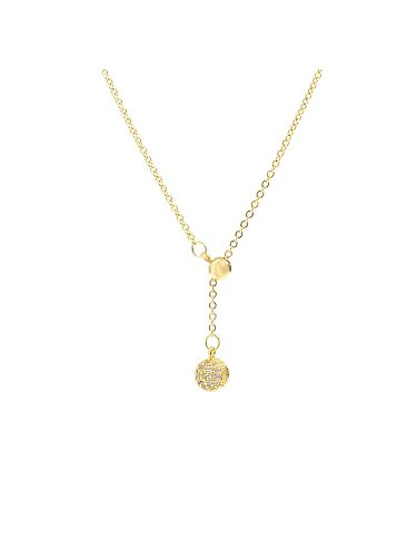 Brass Cubic Zirconia Geometric Dainty Necklace