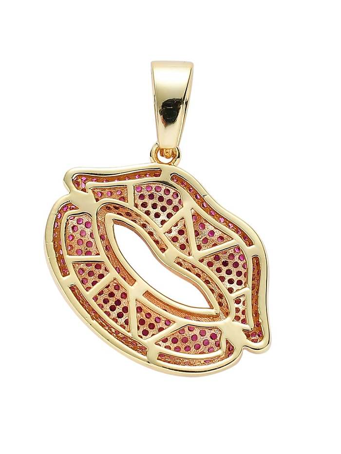 Brass Cubic Zirconia Mouth Hip Hop Necklace