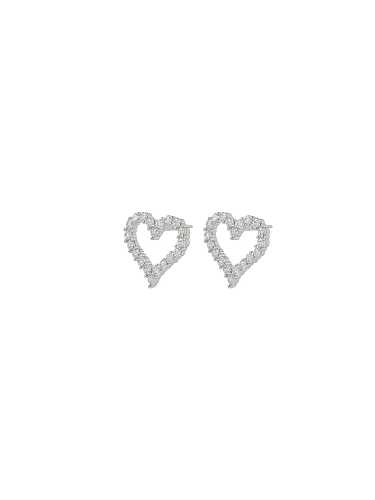 Boucles d'Oreilles Cubique Cubic Zirconia Heart Dainty Stud