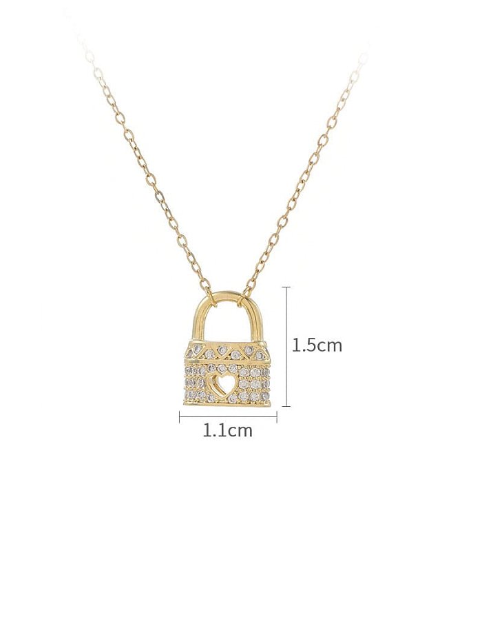 Brass Cubic Zirconia Locket Dainty Necklace