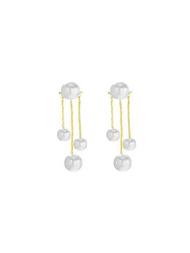 Boucles d'Oreilles Tendance Pampille Perle d'Imitation Laiton