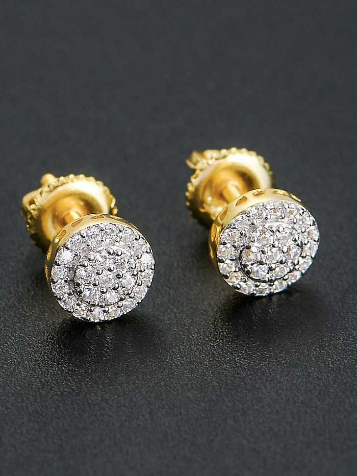 925 Sterling Silver Cubic Zirconia Round Dainty Stud Earring
