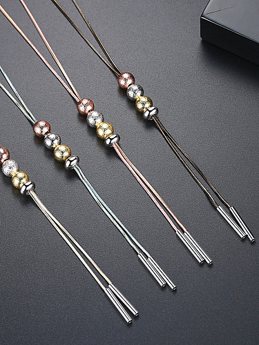 Perles porte-bonheur simple mode cuivre chaîne de chandail plaqué or