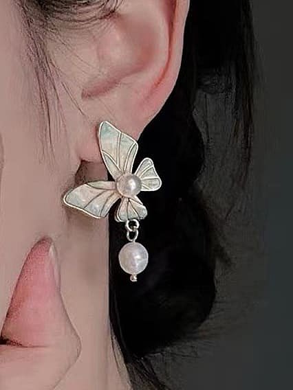 Boucle d'oreille pendante minimaliste géométrique en coquillage en laiton