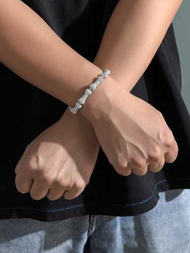 Bracelet Hip Hop Géométrique en Laiton Cubic Zirconia