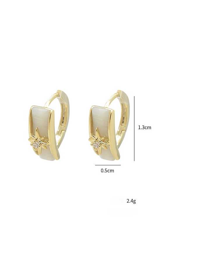 Brass Cubic Zirconia Star Dainty Stud Earring