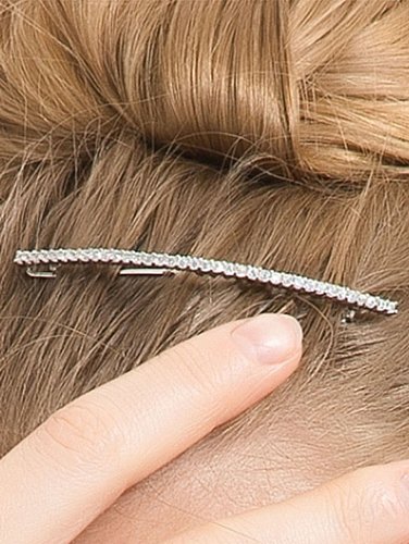 Minimalistische geometrische Haarspange aus Kupfer mit Zirkonia