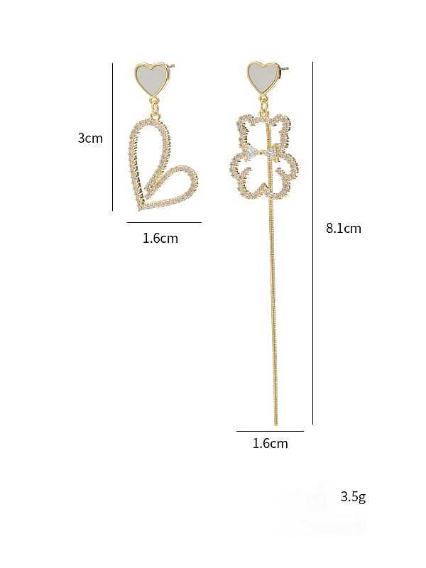 Brass Cubic Zirconia Tassel Dainty Threader Earring