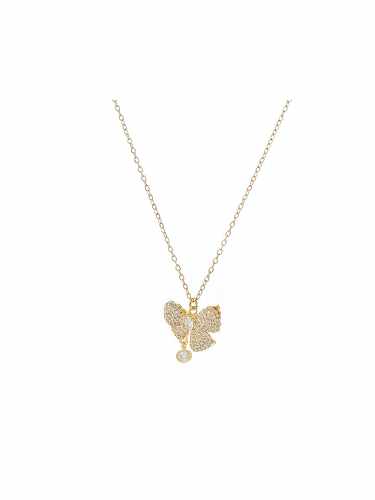 Collier Dainty Papillon en Laiton Cubic Zirconia