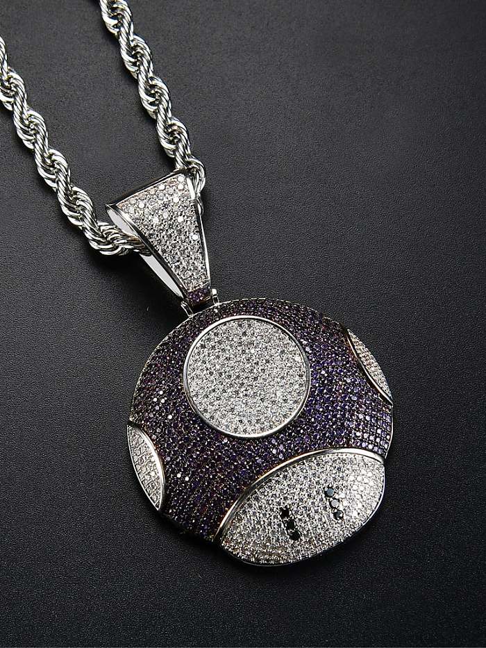 Brass Cubic Zirconia Round Hip Hop Necklace