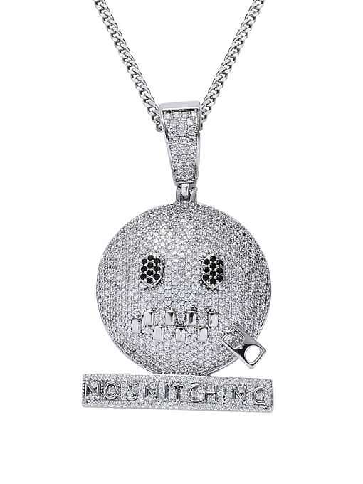 Brass Cubic Zirconia No Snitching Hip Hop Necklace