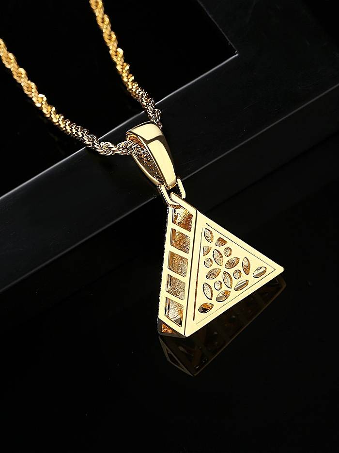 Brass Cubic Zirconia Triangle Hip Hop Necklace