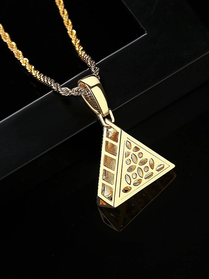 Collier Hip Hop Triangle en Laiton Cubic Zirconia