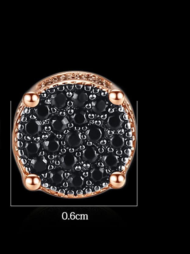 Copper Cubic Zirconia Round Hip Hop Stud Earring