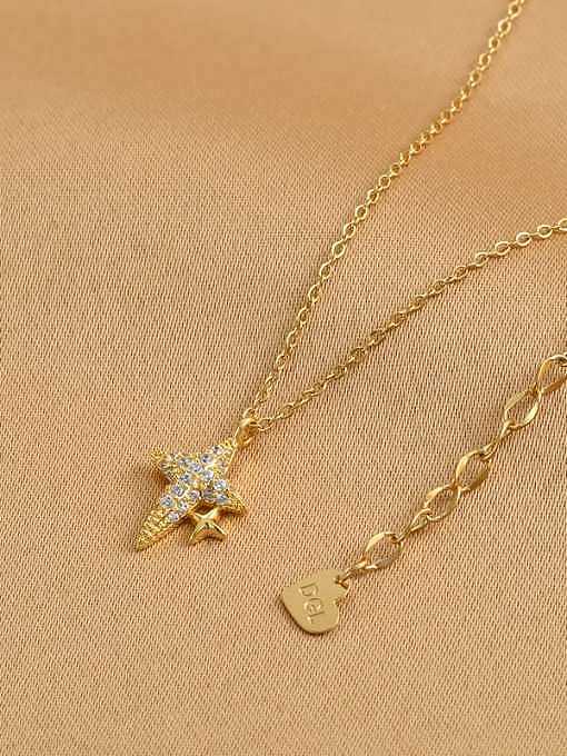 Brass Cubic Zirconia Star Dainty Necklace
