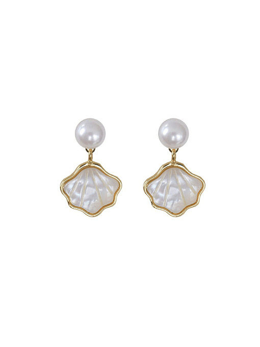 Brass Shell Irregular Minimalist Drop Earring