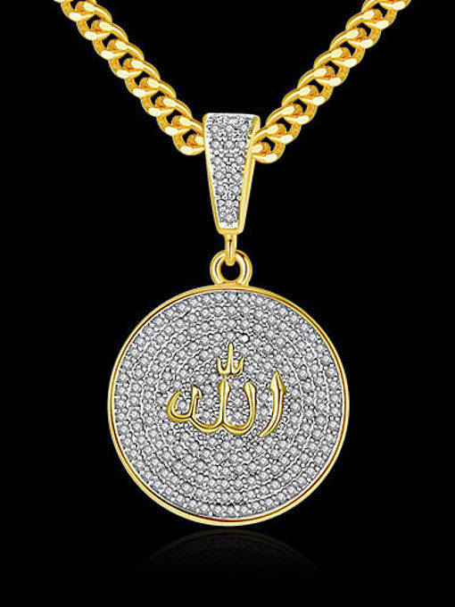 Copper Cubic Zirconia Round Hip Hop Necklace