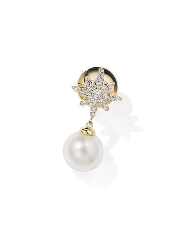 Brass Imitation Pearl Star Trend Brooch