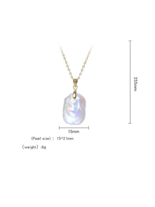 Brass Freshwater Pearl Minimalist Geometric Earring and Necklace Set