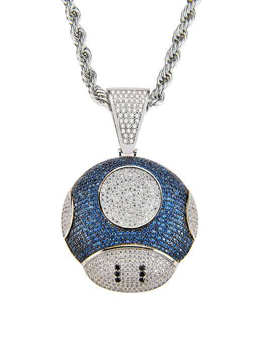 Brass Cubic Zirconia Round Hip Hop Necklace