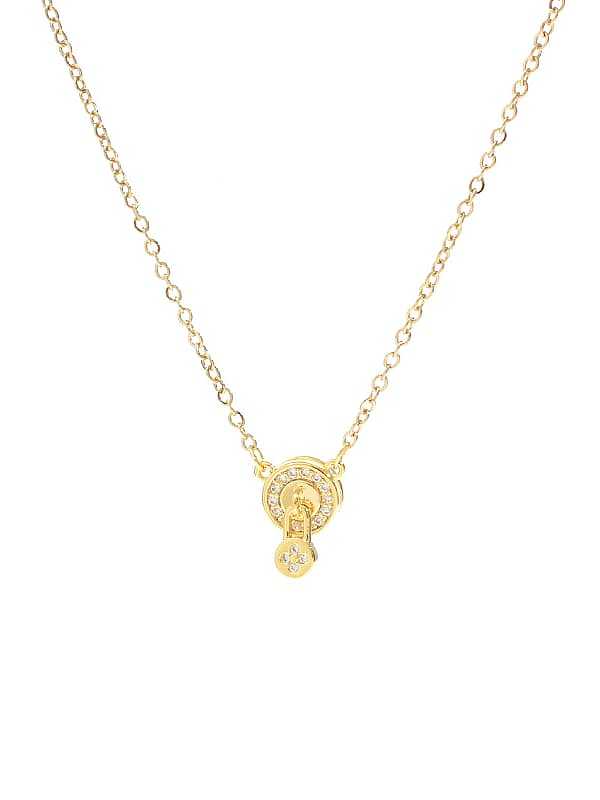 Brass Cubic Zirconia Geometric Dainty Necklace