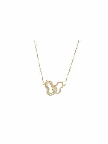 Brass Cubic Zirconia Geometric Dainty Necklace