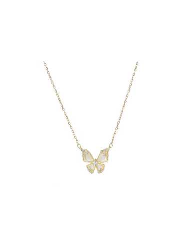 Collier Dainty Papillon en Laiton Cubic Zirconia