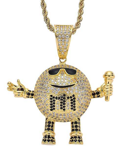 Brass Cubic Zirconia Mai Pa M beans Hip Hop Necklace