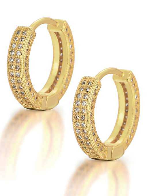 Brass Cubic Zirconia Round Dainty Cluster Earring
