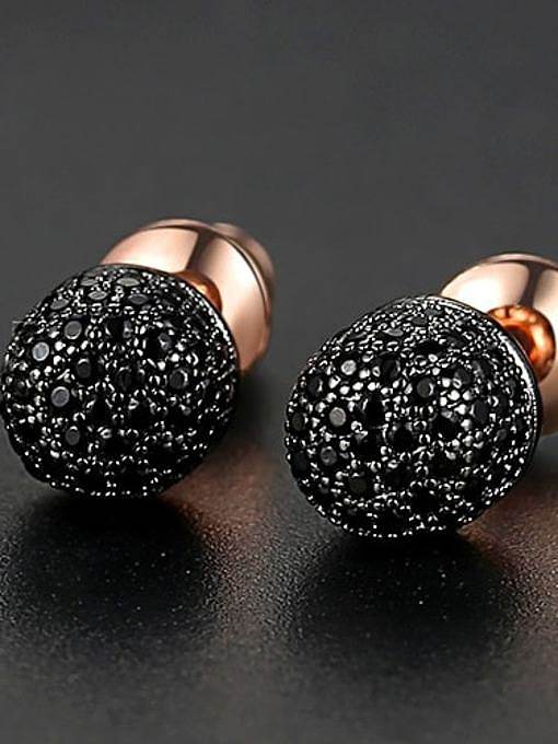 Arete de cobre con circonita cúbica geométrica Hip Hop