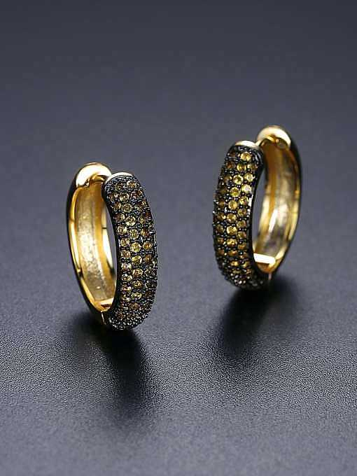 Copper Cubic Zirconia Round Trend Hoop Earring
